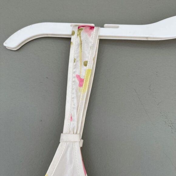 Oscar de la Renta Pink Label Floral Satin Slip Dress M - Picture 4 of 8